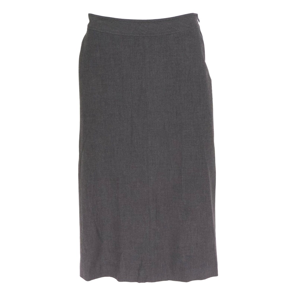 Old Navy Collection Midi Skirt Womens Size 2‎ Gray Rayon Blend Stretch Back Slit